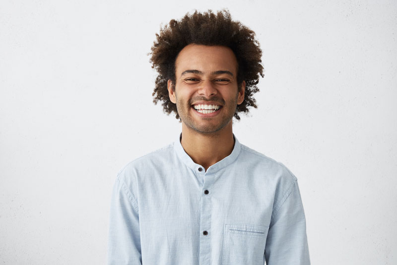 dental patient smiling.