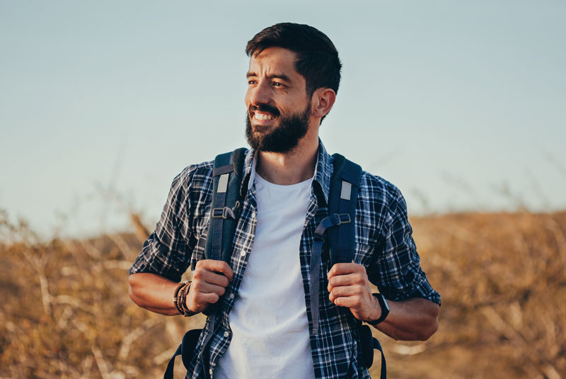 dental patient outside after dental procedure