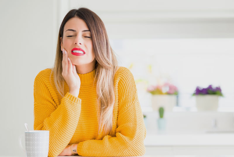 periodontal patient suffering from gum pain